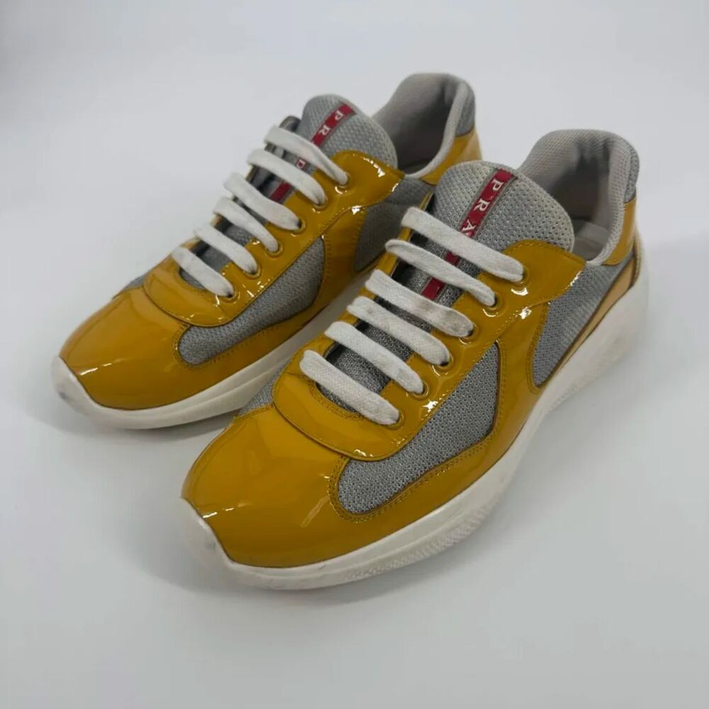 Prada America's Cup Yellow Patent Leather Sneakers Prada Size 9 / US 10M